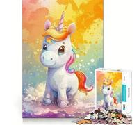 Puzzle Licorne Arc-en-Ciel 1000 pièces pour Adolescents Stimule la mémoire Détente en Douceur Coupe Premium Surprise d'anniversaire (38x52cm)