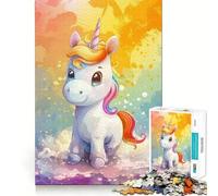Puzzle Licorne Arc-en-Ciel 1000 Pièces pour Adolescents Stimule la mémoire Loisirs et détente Bords Lisses Liste de souhaits du Père Noël (50x75cm)