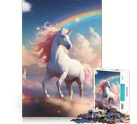 Puzzle Licorne Arc-en-Ciel 1000 Pièces pour Adultes Jeu de Réflexion et de Détente Découpe de Précision Cadeau Élégant (38x52cm)