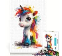 Puzzle Licorne Arc-en-Ciel 1000 Pièces pour Adultes Jeu de Réflexion Paisible et Amusant Pièce de Collection Art Découpée avec Précision (50x75cm)