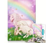 Puzzle Licorne Arc-en-Ciel avec Bébé pour Adolescents, 1000 Pièces, Jeu de Réflexion, Découpe Soigneuse, Cadeau Exquis (50x75cm)