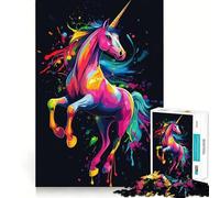 Puzzle Licorne Arc-en-Ciel pour Adultes 1000 Pièces Jeu de réflexion Passe-Temps Calme Assemblage d'image Joli Cadeau (38x52cm)