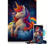 Puzzle Licorne Arc-en-Ciel sur Nuage pour Adolescents, 1000 Pièces, Jeu de Réflexion, Évasion Calme, Bords Précis, (38x52cm)