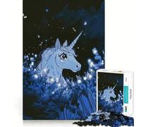 Puzzle Licorne au Clair de Lune 1000 Pièces Découpe Laser pour Un Assemblage Parfait Activité de Partage en Famille (38x52cm)