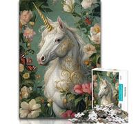 Puzzle Licorne Blanche 1000 pièces pour Adultes et Adolescents, Jouets addictifs pour la décoration de la Maison, défi d'intelligence cérébrale, 38x26cm