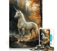 Puzzle Licorne Blanche dans la Forêt 1000 Pièces Développe la mémoire et Le Plaisir Qualité Professionnelle pour stimuler l'esprit (50x75cm)