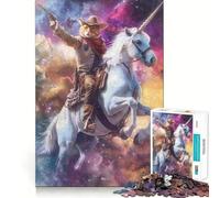 Puzzle Licorne Chat Fantaisie pour Adolescents 1000 Pièces Stimule l'esprit Amusant Découpe Nette Pièces Robustes Activité de Réunion Réconfortante (38x26cm)