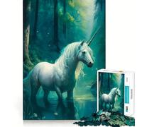 Puzzle Licorne Cheval Fantaisie 1000 Pièces Découpe Laser pour Un Assemblage Parfait Activité de Partage en Famille (38x26cm)