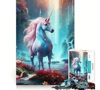 Puzzle Licorne Cheval Fantaisie 1000 Pièces Jeu Cognitif Amusant Découpe de Haute Précision Cadeau Unique Anti-Stress (38x52cm)