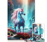 Puzzle Licorne Cheval Fantaisie 1000 Pièces Jeu de Construction Focus Assemblage Parfait sans Espace Activité Récompenseuse pour Les Jours de Pluie (50x75cm)