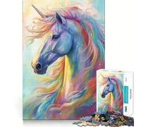 Puzzle Licorne Cheval Fantaisie 1000 Pièces pour Adultes Jeu de Souvenirs Amusant Assemblage Solide et Sécurisé Activité Scolaire Familiale (38x26cm)
