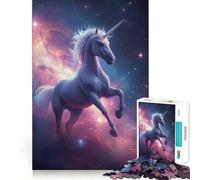 Puzzle Licorne dans la Nébuleuse Spatiale pour Adultes,1000 Pièces,Jeu de Mémoire et de Réflexion,Découpe Laser pour Un Assemblage Parfait,Cadeau Unique Anti-Stress (38x26cm)