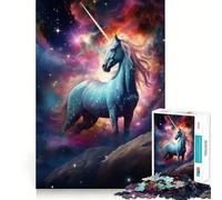 Puzzle Licorne de l'espace 1000 pièces pour Adolescents, Jeu de logique, Passe-Temps Calme, découpe précise, Cadeau Exquis 50x75cm