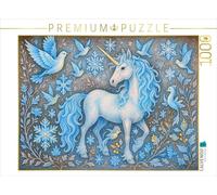 CALVENDO Puzzle Licorne des Neiges et Oiseaux en Cristal de Glace | 1000 Pièces Taille de Lege 64 * 48cm Photo Puzzle pour Heures de Bonheur