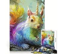 Puzzle Licorne Écureuil 1000 Pièces pour Adolescents Jeu de Réflexion Design Confortable et Détendu 38x26cm