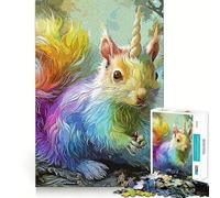 Puzzle Licorne Écureuil pour Adultes 1000 Pièces Jouet Intelligent et Apaisant Découpe Précise Pièce de Collection 38x52cm