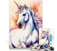 Puzzle Licorne et Fleurs 1000 Pièces Adultes Jeu de réflexion Découpe précise Alignement Parfait Activité Amusante en Famille Soirée Jeux (38x52cm)