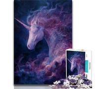Puzzle Licorne Mystérieuse 1000 Pièces pour Adolescents, Jeu Familial Anti-Stress, Défi Difficile, Cadeaux Secrets du Père Noël 50x75cm