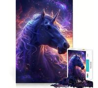 Puzzle Licorne Mystique dans l'espace pour Adolescents 1000 Pièces Stimule la Mémoire Détente et Amusante Assemblage Cadeau Exquis (38x52cm)