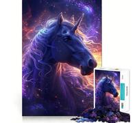 Puzzle Licorne Mystique dans l'espace pour Adultes, 1000 Pièces, Renforce la Mémoire, Détente, Amusant, Qualité, Cadeau de Fête (50x75cm)