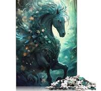 Puzzle Licorne Noire Premium 100% Carton Recyclé pour Enfants et Adultes à partir de 12 Ans Cadeau de Noël 1000 pièces (75x50cm)