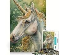 Puzzle Licorne pour Adultes 1000 Pièces Jeu Stimulant l'esprit Taille Uniforme Pièces Précises pour Les Voyages (38x26cm)
