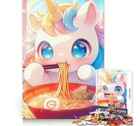 Puzzle Licorne Ramen Conte de Fées pour Adultes 1000 Pièces Exercice Mental Évasion Tranquille Coffret Cadeau Joli (50x75cm)
