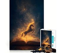 Puzzle Licorne Sortant d'un Livre 1000 Pièces Jeu de Construction Focus Assemblage Solide et Sécurisé Jouet de Loisirs d'Intérieur pour Les Fêtes (38x26cm)