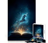 Puzzle Licorne Sortant d'un Livre pour Adolescents, 1000 Pièces, Stimulation Cognitive, Détente et Bien-être, Cadeau Sensuel (38x26cm)