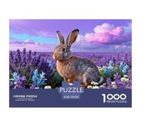 Puzzle Lièvre Europe 1000 Pièces pour Adultes Et Enfants, Plaisir Partagé en Famille, Jeu Éducatif, Casse-tête Champ Lavande, Home Decor, Idée Cadeau 70x50cm/1000pcs