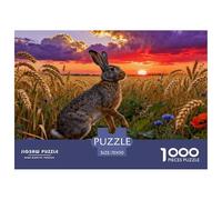 Puzzle Lièvre Europe 1000 Pièces pour Adultes Et Enfants, Plaisir Partagé en Famille, Jeu Éducatif, Casse-tête Champ Blé Doré, Home Decor, Cadeau Adulte 70x50cm/1000pcs