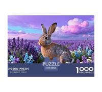 Puzzle Lièvre Europe 1000 Pièces pour Adultes Et Enfants, Plaisir Partagé en Famille, Jeu Éducatif, Puzzles Champ Lavande, DéCoration, Cadeau Enfant 38x26cm/1000pcs