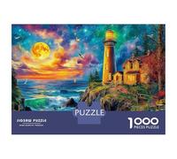 Puzzle Lighthouse in The Sea 1000 Pièces pour Adolescents Et Enfants - Difficile Puzzles Jeu De Patience en Famille 38x26cm/1000pcs
