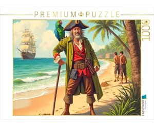 Puzzle · L'île au trésor - Long John Silver apparaît | Aventures oubliées · Scènes de grands livres · 1000 pièces · Format assemblé 64 × 48 cm · CALVENDO Puzzle