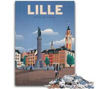 Puzzle Lille pour Adolescents 1000 pièces, activités familiales Amusantes à la Maison, Cadeau d'anniversaire, Cadeau de Voyage 1000 pièces (50x75cm)