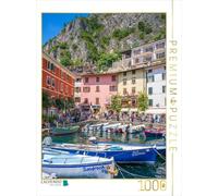 Puzzle · Limone sul Garda | Bateaux de pêche et maisons colorées sur le vieux port · 1000 pièces · Format assemblé 64 × 48 cm · CALVENDO Puzzle