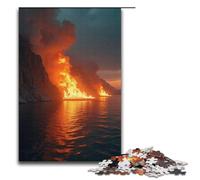 Puzzle L'incendie de Red Cliff 1000 pièces en Bois pour Adultes et Enfants à partir de 12 Ans. Puzzle Familial Amusant 1000 pièces (38 x 26 cm).