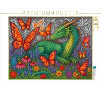 Puzzle · Lindwurm et Papillon de feu | Des créatures mythiques magiques · 1000 pièces · Format assemblé 64 × 48 cm · CALVENDO Puzzle