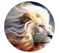 Puzzle Lion 1000 pièces pour Adultes, Puzzle Rond 1000 pièces, Jeu Familial créatif et décoration d'intérieur, Cadeau de Noël idéal pour Les Adolescents (67,5x67,5cm)