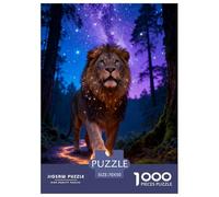Puzzle Lion 1000 Pièces pour Enfants Et Adultes, Jeu Ludique Et Instructif, Puzzles Forêt sous Les Étoiles, DéCoration, Idée Cadeau 70x50cm/1000pcs