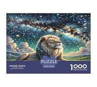 Puzzle Lion 1000pcs pour Adultes Lion sous Ciel étoilé Niveau de difficulté Impossible Difficile et éducatif Décompression 70x50 cm/1000pcs