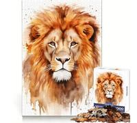Puzzle Lion Aquarelle 1000 Pièces pour Adolescents Développe la réflexion, Loisirs et Plaisir Bords Nets Cadeau d'hiver (50x75cm)