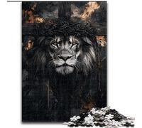 Puzzle Lion Art 1000 pièces pour Adultes et Adolescents, Jeu Stimulant et Jeu Familial, Cadeau d'anniversaire, décoration Murale (26x38cm)