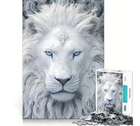 Puzzle Lion Blanc 1000 Pièces Jeu Cognitif Amusant Découpe de Haute Précision Cadeau Unique Anti-Stress (50x75cm)