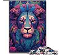 Puzzle Lion Coloré 1000 Pièces pour Adultes, Cadeau d'anniversaire, Décoration Murale pour 14+ (50x75cm)