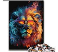 Puzzle Lion Coloré avec Lunettes 2000 Pièces pour Adultes et Adolescents, Jeu de Puzzle Amusant et Relevant Chaque Pièce Est Unique - Jeu Familial Amusant et Relevant (70x100cm)