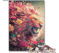 Puzzle Lion Coloré pour Adultes 1000 Pièces, Assemblage de Motifs Amusant à la Maison, Cadeau d'anniversaire, Cadeaux de Voyage (50x75cm)