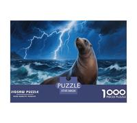 Puzzle Lion de Mer 1000 Pièces en Carton pour Adultes Enfants Jeu Éducatif Jeu De Défi Puzzle Cadeau Original Décoration Intérieure 38x26cm/1000pcs