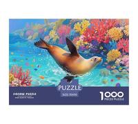Puzzle Lion de Mer 1000 Pièces en Carton pour Adultes Enfants Jeu Éducatif Jeu De Défi Puzzles Idée Cadeau Décoration Intérieure 70x50cm/1000pcs