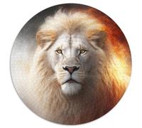 Puzzle Lion Fantastique 1000 Pièces pour Adultes Puzzle Rond 1000 Pièces Jeu Créatif Familial et Décoration d'Intérieur, Cadeau de Noël Idéal pour Adolescents 67,5x67,5cm
